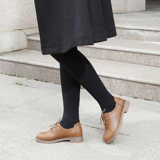 Faux-leather Flat Oxfords