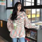 Patterned Cable-knit Sweatshirt Rainbow - One Size