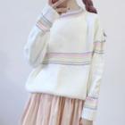 Striped Sweater Multicolor Stripe - White - One Size