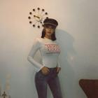 Padded-shoulder Letter Print T-shirt