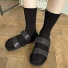 Double-strap Fleece Slide Sandals