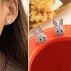 Rhinestone Rabbit Stud Earring / Clip-on Earring