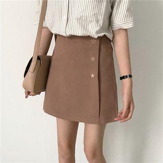 Star Embroidered A-line Mini Skirt
