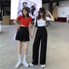 High-waist Plain Shorts + Pants