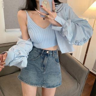 V-neck Knit Camisole Top / Shirt