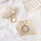 Bamboo Hoop Dangle Earring Circle - Gold - One Size