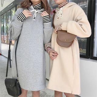 Mock Two-pieces Hooded Dress