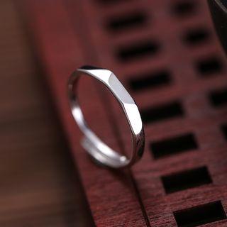 925 Sterling Silver Diamond-cut Open Ring 1 Pc - As Shown In Figure - One Size