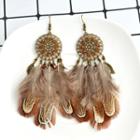 Dream Catcher Earring Eh029 - Brown - One Size