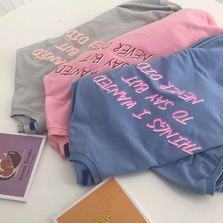 Balloon-sleeve Letter-printed Oversized Sweatshirt