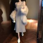 Sleeveless Slim-fit Knit Midi Dress As Figure - One Size