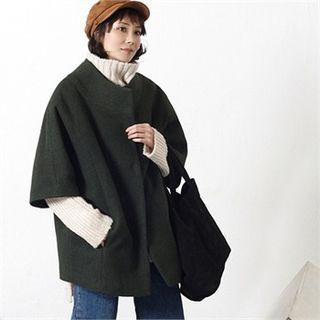 3/4-sleeve Wool Blend Jacket