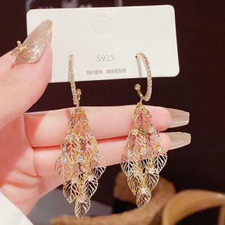 Rhinestone Drop Earring Cs0300 - 1 Pr - Gold - One Size