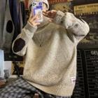 Corduroy Patch Turtleneck Sweater