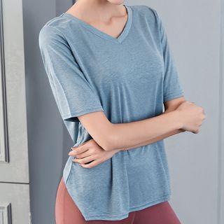 Quick Dry Short-sleeve Cutout-back T-shirt