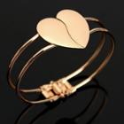 Alloy Heart Layered Bangle As Shown In Figure - One Size