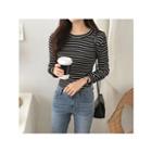 Slim-fit Stripe T-shirt Black - One Size