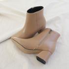 Block-heel Stitched Ankle Boots
