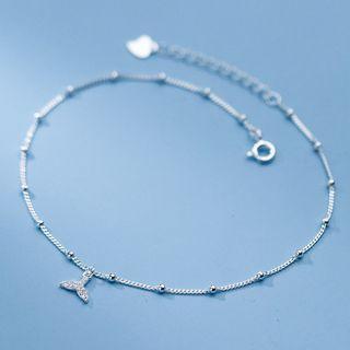 Whale Tail Sterling Silver Anklet