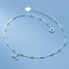 Whale Tail Sterling Silver Anklet