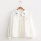 Wide Collar Embroidered Shirt