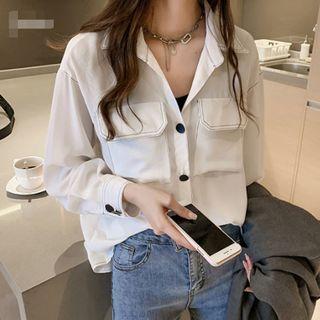 Contrast Stitch Cargo Shirt
