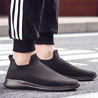 Plain Elastic Mesh Sneakers