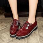 Faux-leather Jeweled Oxford Shoes