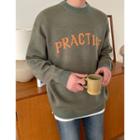 Round-neck Letter-detail Sweater