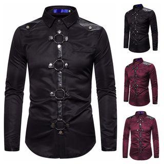 Long-sleeve Hoop-detailed Shirt
