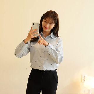 Leaf-pattern Textured Shirt