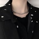 Chunky Chain Stainless Steel Choker Silver - 40cm