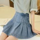 Mini Denim A-line Skirt