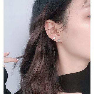 925 Sterling Silver Lettering Disc Earring