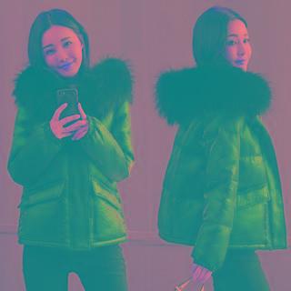 Fluffy Trim Hoode Padded Puffer Jacket