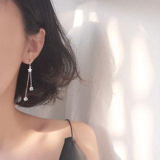 Sterling Silver Single Square Sugar Earring