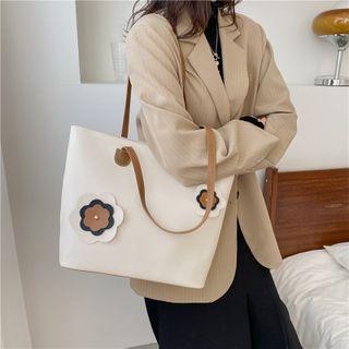 Flower Accent Tote Bag