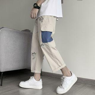 Print Straight-leg Cargo Pants