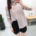 Long-sleeve Check Embroidered Shirt