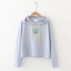 Applique Letter Embroidered Hoodie