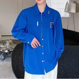 Buckled Half-zip Shirt