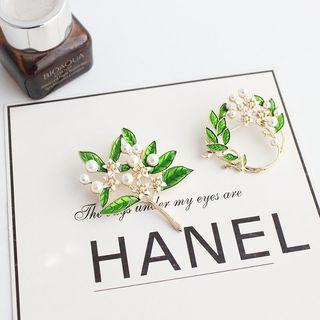 Faux Pearl Leaf Brooch (various Designs)