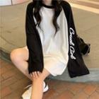 Long-sleeve Lettering Print Raglan T-shirt As Shown In Figure - One Size