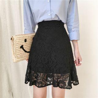 Lace High-waist A-line Skirt
