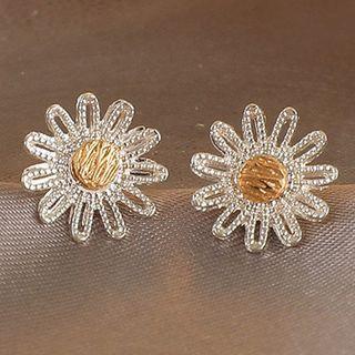 Flower Rhinestone Ear Stud / Clip-on Earring