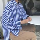 Long Sleeve Striped Shirt Stripes - Blue & White - One Size