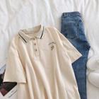 Banana Embroidered Short-sleeve Top