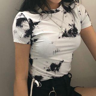 Dye Print Drawstring T-shirt