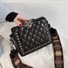 Quilted Studded Faux Leather Crossbody Bag