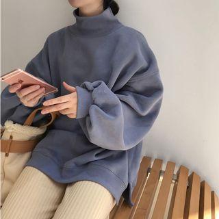Turtle Neck Oversize Sweatshirt / Knit Wide Leg Pants